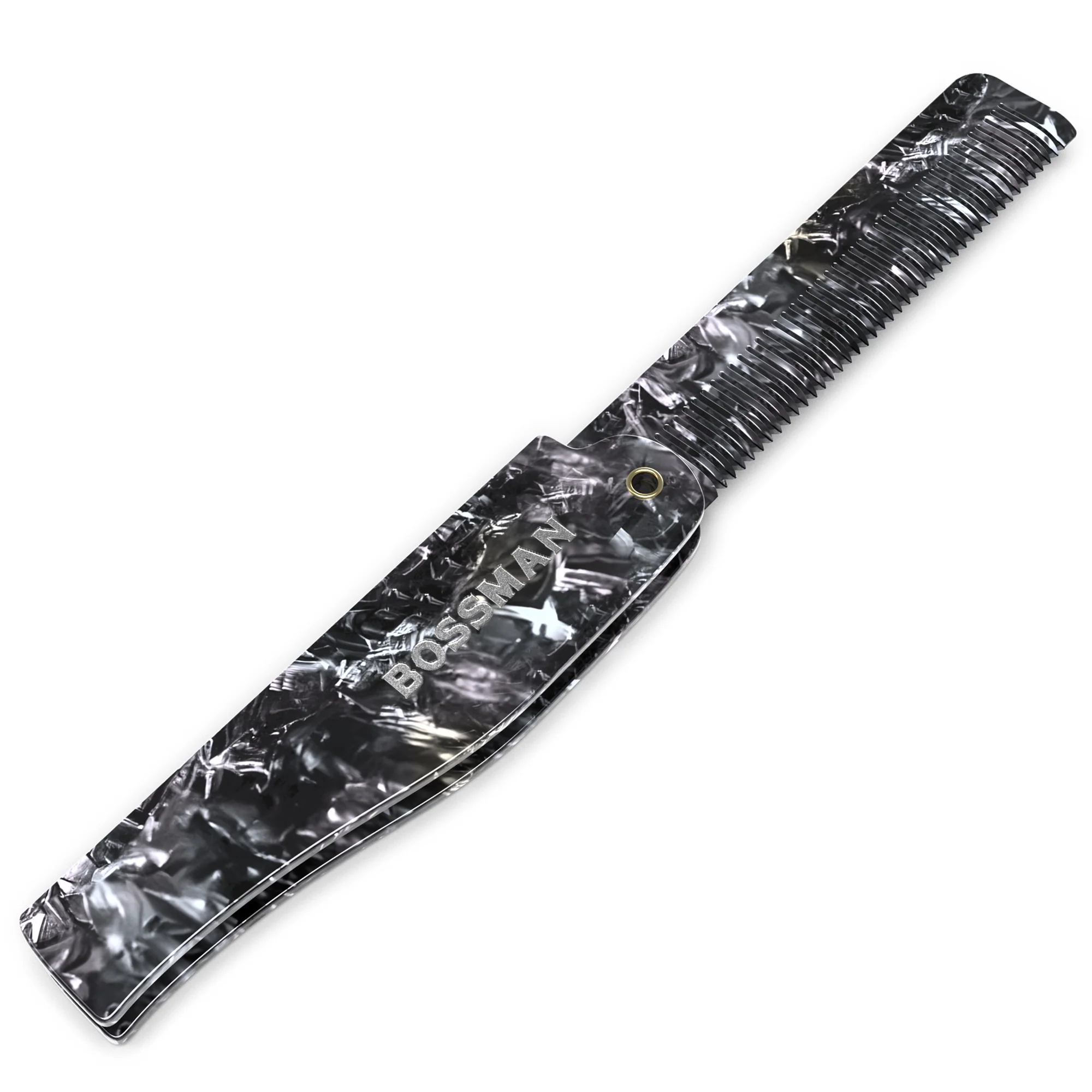 Bossman 3.5" fold-up mustache, beard, hair comb - Image 6