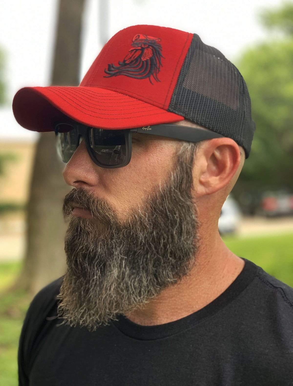 Bossman Red & Black Mesh Hat - Image 3
