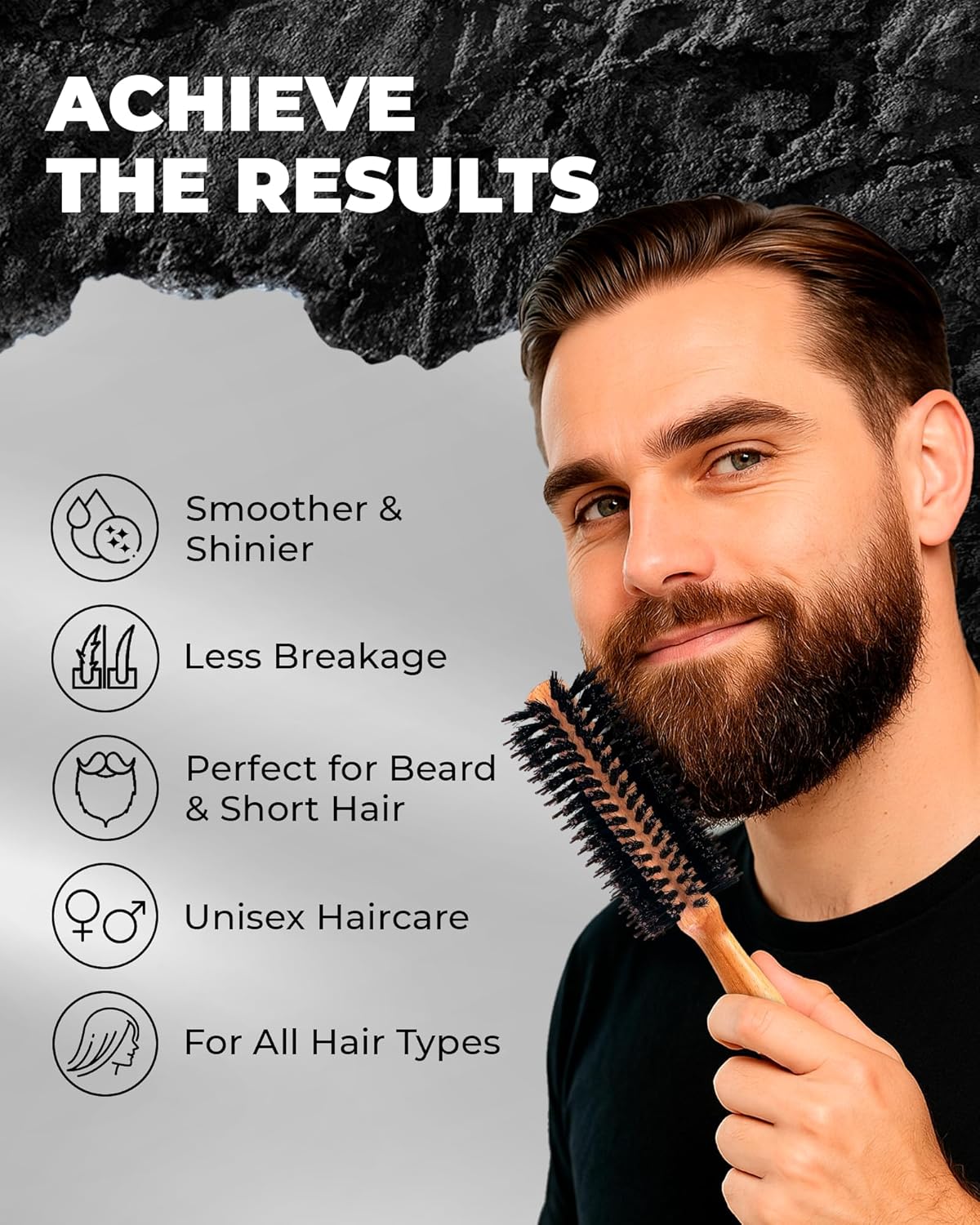 Round Boar & Nylon Bristle Brush - Image 4